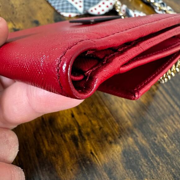 Rare Salvatore Ferragamo "Love" Compact Wallet Red Leather - Picture 12 of 16